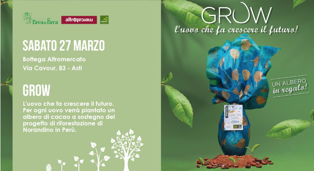 Sabato 27 marzo una giornata speciale alla Bottega Rava e Fava per l'uovo Grow