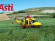 L'elisoccorso intervenuto stamattina (immagine pubblicata per gentile concessione della squadra della Croce Verde di Montemagno)