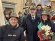 Giampiero Ollino (il primo da sinistra), con Fabrizio Pighin e la madrina del Gruppo Mongardino Vigliano Annamaria Maschio.