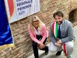 La prima mattonella, dedicata a Marcello Bertinetti, argento nella sciabola alle Olimpiadi di Londra del 1908