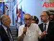 Ph Merfephoto. Antonio Guarene con il sindaco Rasero e il dott. Maggiora all'inaugurazione della mostra del Maestro del Palio 2018 a Palazzo Mazzetti
