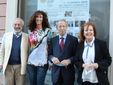 Da sinistra: Lerner, Bellesini, il presidente dell'Ordine dei Giornalisti del Piemonte Alberto Sinigaglia e la direttrice della Biblioteca Astense Donatella Gnetti