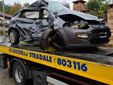 La carcassa dell'auto su cui viaggiava
