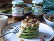 Pancake con foglie e gambi di broccoli Saclà, presentato da Alessia Aloe