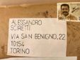 Il pacco recapitato al capogruppo della Lega della Circoscrizione 6 di Torino, Alessandro Sciretti