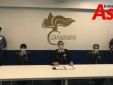 Un momento della conferenza stampa con, da sinistra a destra, il comandante della Compagnia di Villanova d'Asti capitano Chiara Masselli, il comandante provinciale tenente colonnello Pierantonio Breda e il luogotenente Finocchiaro