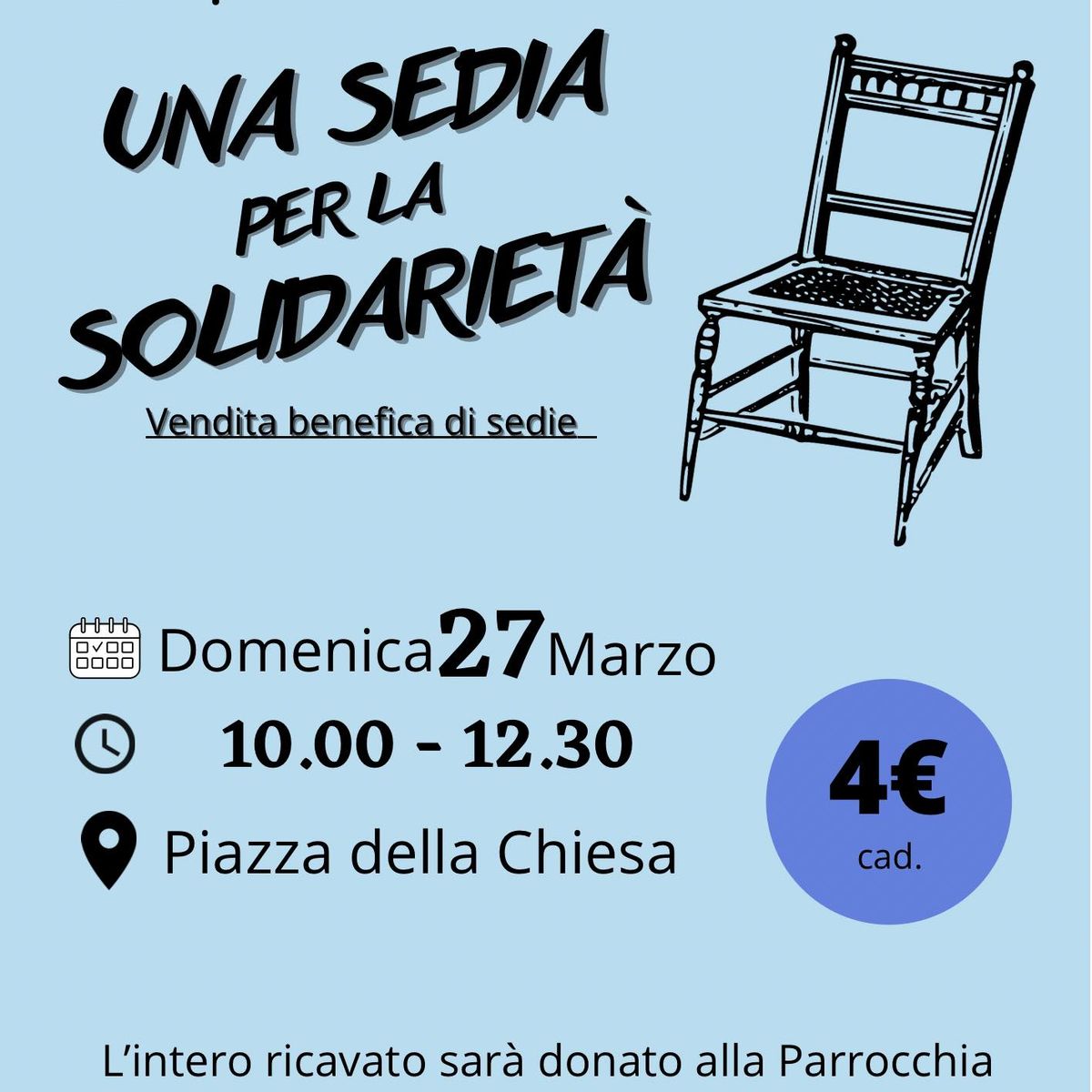 I mille volti della solidarietà. A Refrancore si cercano nuovi proprietari per vecchie sedie in legno