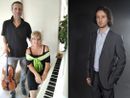 Illias Sdoukos (viola) e Maria Iliana Katsoura (soprano). Nell'immagine a destra, il compositore astigiano Fabio Mengozzi