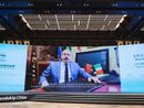 Il sindaco mentre interviene alla conferenza
