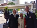 Oscar Bielli e la moglie Anita ritratti a Boston, in compagnia del nuovo Presidente del Consiglio dei Governatori Leonardo Potenza