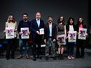 Il sindaco Maurizio Rasero e l'assessore alla Cultura Paride Candelaresi ritratti con i vincitori della scorsa edizione del Premio
