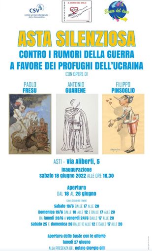 Ad Asti in arrivo un'asta silenziosa, contro il rumore assordante della guerra