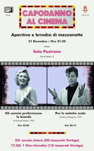 Festeggia il Capodanno in Sala Pastrone. Due proiezioni e brindisi per aprire il nuovo anno Festeggia il Capodanno in Sala Pastrone. Due proiezioni e brindisi per aprire il nuovo anno
