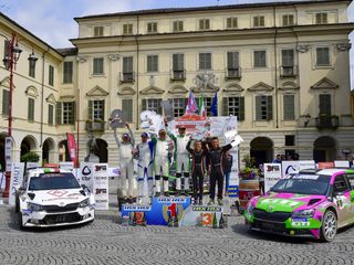 Il podio dell'edizione 2023 del Rally (ph. Foto Magnano)