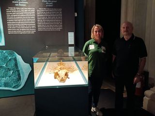Piero Damarco (conservatore del museo Paleontologico di Asti) e Alessandra Fassio (responsabile didattica e comunicazione)