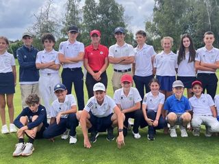 Christian (primo in basso a destra) con il team Royal Park Golf &amp; Country Club I Roveri
