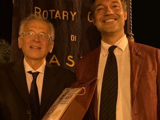il presidente Bazzano, a dx, con il direttore della Mandolinistica Fabio Poggi