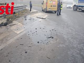 Immagini relative il primo dei due incidenti avvenuti in mattinata