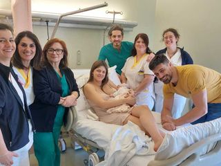 La famiglia con parte del personale del reparto