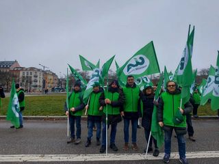 Le immagini della manifestazione oggi a Strasburgo