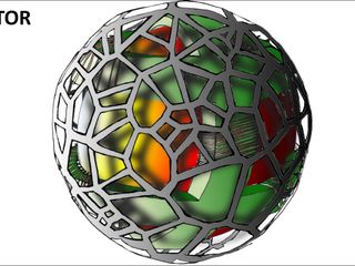In questa e nelle due immagini successive alcuni disegni preparatori del robot, a seguire un'immagine di pattern complessi all'interfaccia tra due sostanze non miscibili e una bolla incandescente creatasi in un ferrofluido.