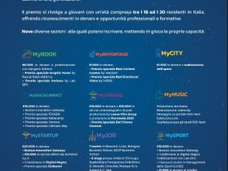 La locandina con le dieci sezioni che compongono il Premio
