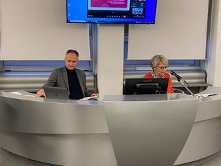 La presidente Quaglia e il direttore Bertero durante l'assemblea