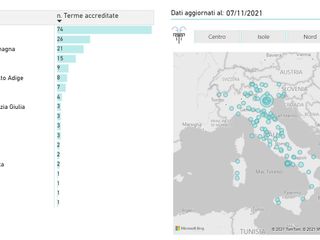 La mappa con la suddivisione regione per regione delle strutture accreditate al bonus
