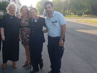 La dott. Ferlauto, la dott. Renata Remondino, la comandante pol. penitenz. Alessia Chiosso dopo lo spettacolo