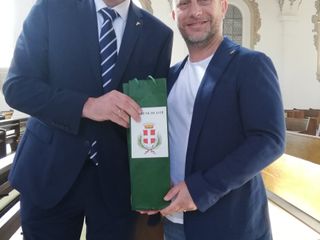 Giorgio Spata con il sindaco di Biberach Norbert Zeidler.