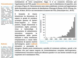 Azione, disinfezione fotocatalitica biossido di titanio