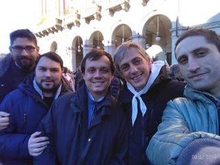Marco Allegretti ritratto con il Senatore torinese Alberto Airola
