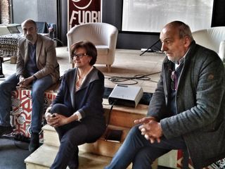 Mario Malandrone, Anna Bosia e Beppe Rovera ritratti nel corso della conferenza stampa