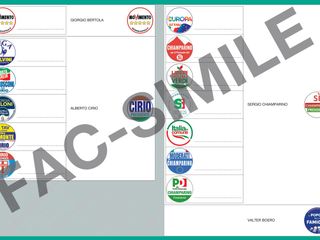 Il fac simile della scheda per le elezioni Regionali