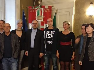 Foto di gruppo per i protagonisti della conferenza stampa