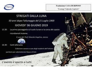 La locandina dell'evento dedicato all'allunaggio