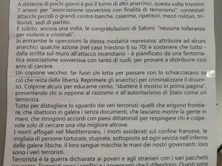 Il volantino di rivendicazione Il volantino di rivendicazione