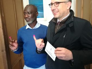 Idrissa Gueye con Maurizio Rasero