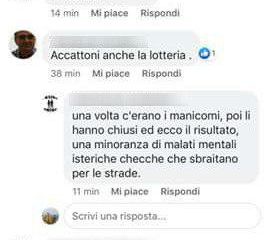 Alcuni screenshot dei commenti omofobi su Facebook