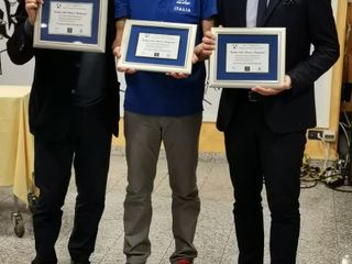 La premiazione:Pietro Calabrò, Gianluca Musso, Gianluca Bona