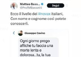 &quot;Una morte lenta e dolorosa&quot;, minacce e insulti a Bassetti: lui pubblica post dell'autore