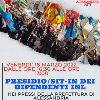 Venerdì sit-in pacifico per tutti i dipendenti dell’Ispettorato Territoriale del Lavoro di Asti-Alessandria