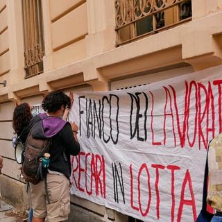 Un momento della manifestazione studentesca
