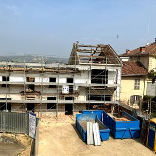 Il cantiere di lavoro per Piazza delle donne