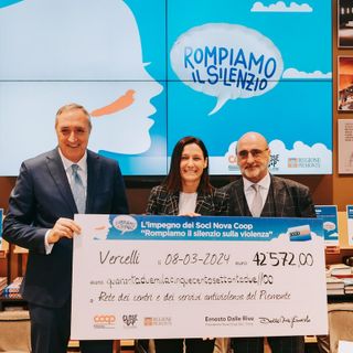 &quot;Rompiamo il silenzio sulla violenza&quot;: Nova Coop dona più di 42mila euro per la rete antiviolenza del Piemonte