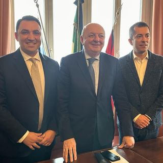 Vitello (primo a sinistra) con il ministro Pichetto Fratin e l'assessore regionale Gabusi