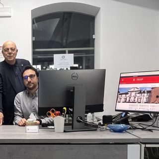 Silvana Bertolotti Delegata provinciale ANIOC, Gianfranco Imerito vice presidente Asti Musei, Luca Migliore curatore del sito