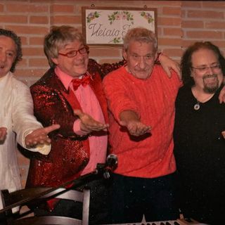 Gianni Miroglio con Conte, Amerio e altri amici