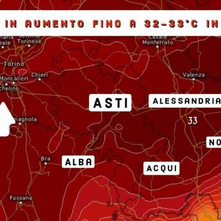 Breve &quot;fiammata&quot; sull'Astigiano con temperature fino ai 33°
