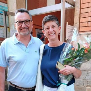 La neo sindaca con Andrea Ghignone, collega primo cittadino e segretario provinciale del Pd
